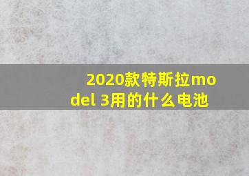 2020款特斯拉model 3用的什么电池